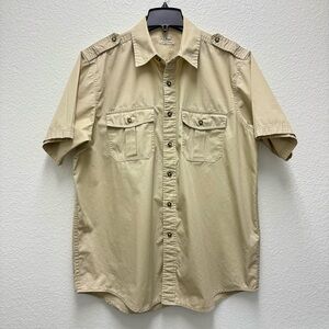 L.L. Bean Men's Sunwashed Canvas Shirt, Field Khaki Traditional Fit Short-Sleeve
